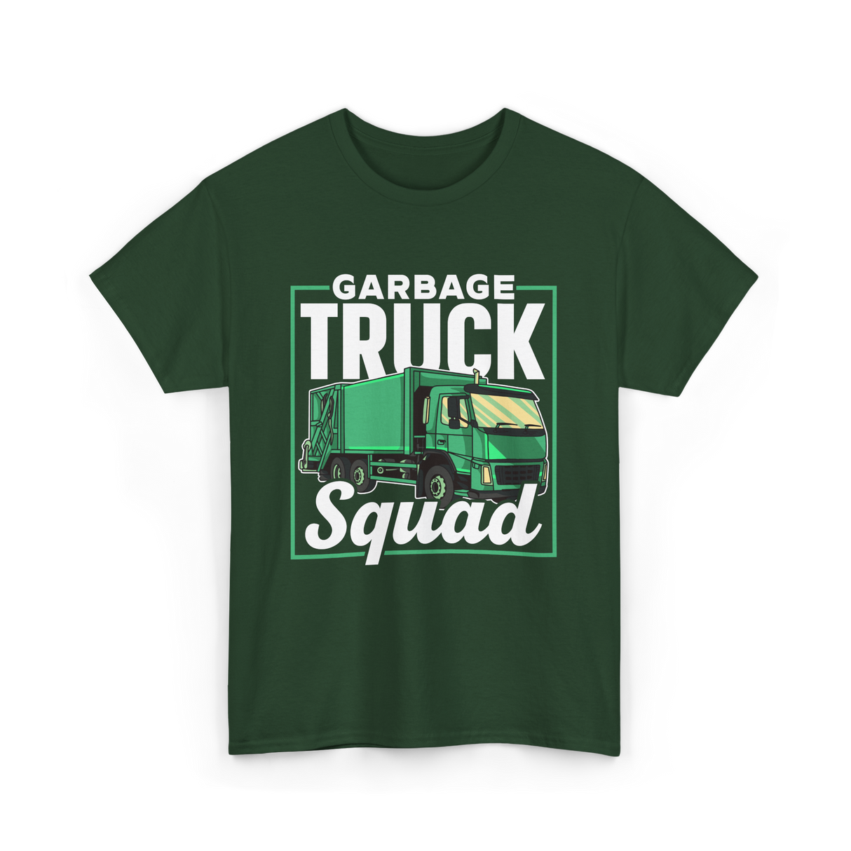 Garbage Truck Squad Truck T-Shirt - Forest Green