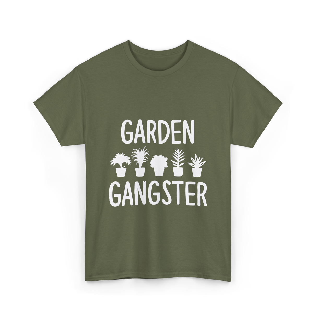 Garden Gangster Gardening T-Shirt - Military Green