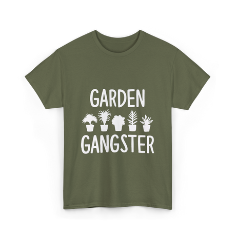 Garden Gangster Gardening T-Shirt - Military Green