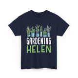 Gardening Helen Garden Plant Gardening T-Shirt - Navy