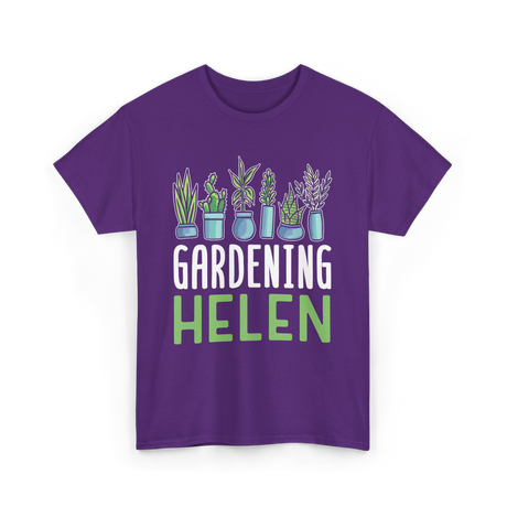 Gardening Helen Garden Plant Gardening T-Shirt - Purple