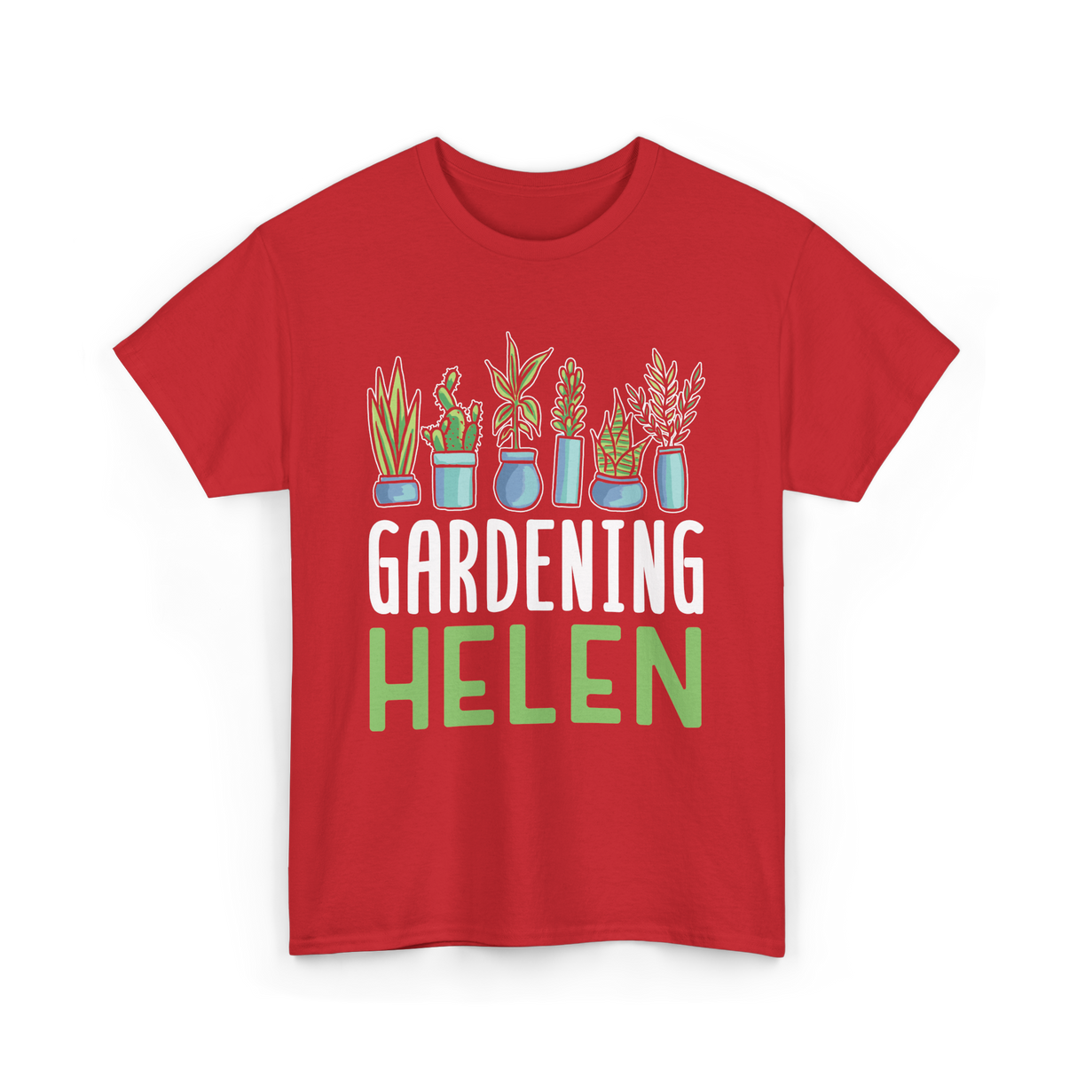 Gardening Helen Garden Plant Gardening T-Shirt - Red