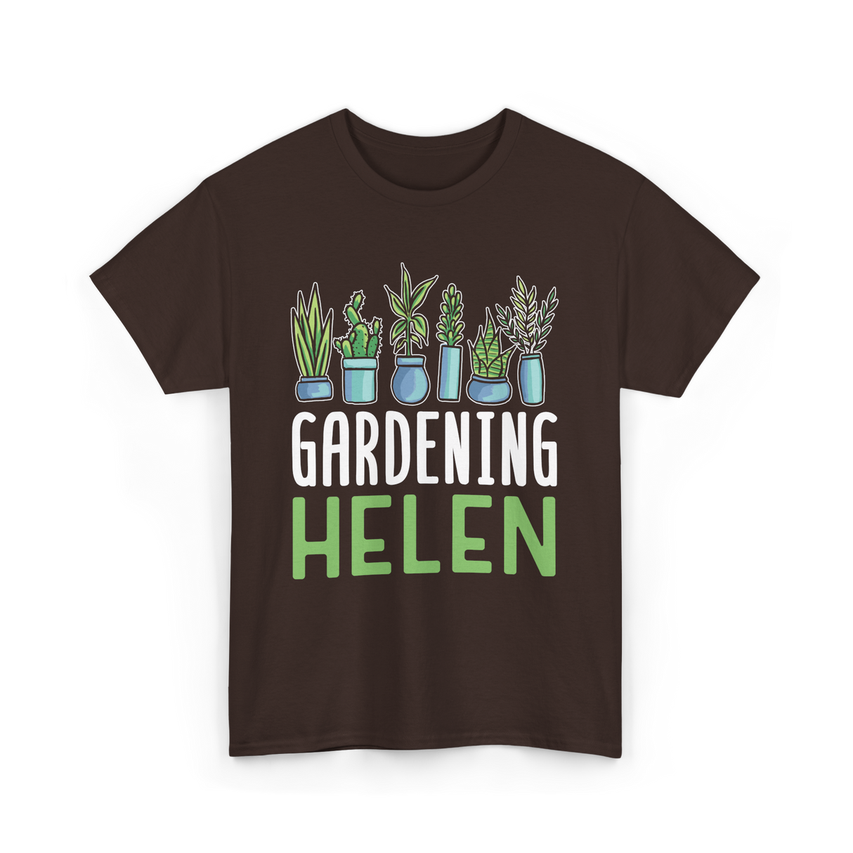 Gardening Helen Garden Plant Gardening T-Shirt - Dark Chocolate