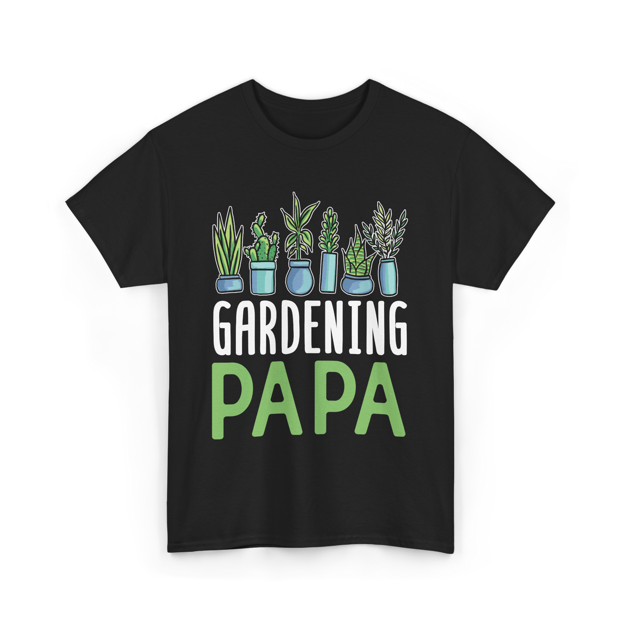 Gardening Papa Gardener Dad T-Shirt - Black