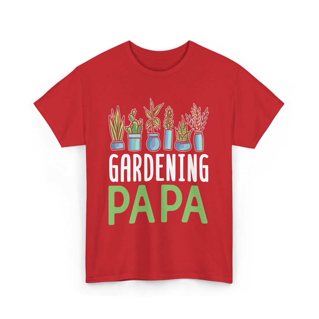 Gardening Papa Gardener Dad T-Shirt - Red