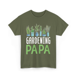 Gardening Papa Gardener Dad T-Shirt - Military Green