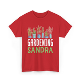 Gardening Sandra Plant Gardener T-Shirt - Red