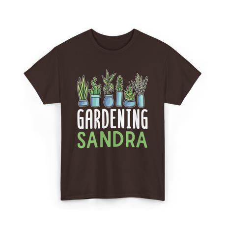 Gardening Sandra Plant Gardener T-Shirt - Dark Chocolate