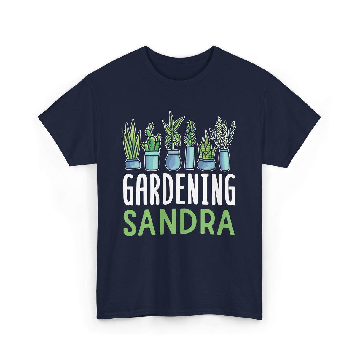 Gardening Sandra Plant Gardener T-Shirt - Navy