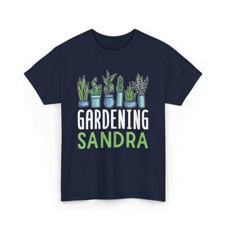 Gardening Sandra Plant Gardener T-Shirt - Navy