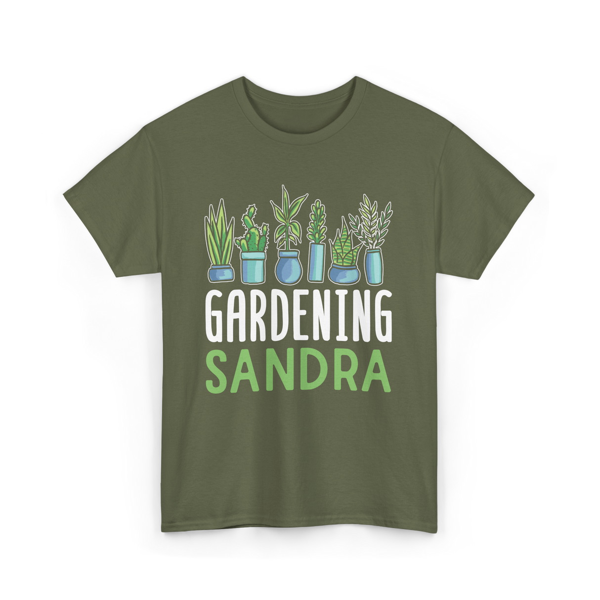 Gardening Sandra Plant Gardener T-Shirt - Military Green