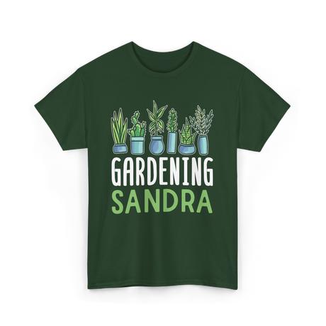 Gardening Sandra Plant Gardener T-Shirt - Forest Green