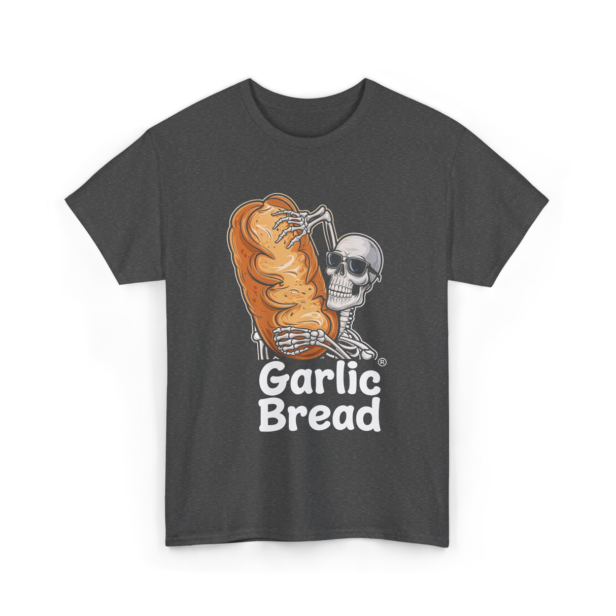 Garlic Bread Skeleton Garlic Bread T-Shirt - Dark Heather