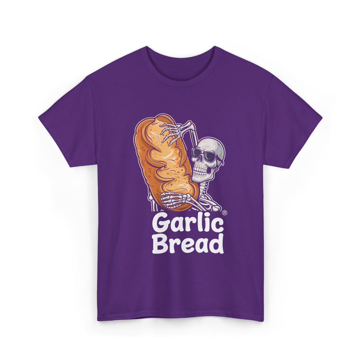 Garlic Bread Skeleton Garlic Bread T-Shirt - Purple