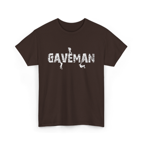 Gaveman Exploring Caving Hobby T-Shirt - Dark Chocolate