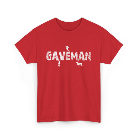 Gaveman Exploring Caving Hobby T-Shirt - Red