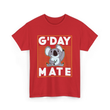 G'day Mate Koala Koalas T-Shirt - Red