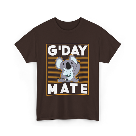 G'day Mate Koala Koalas T-Shirt - Dark Chocolate