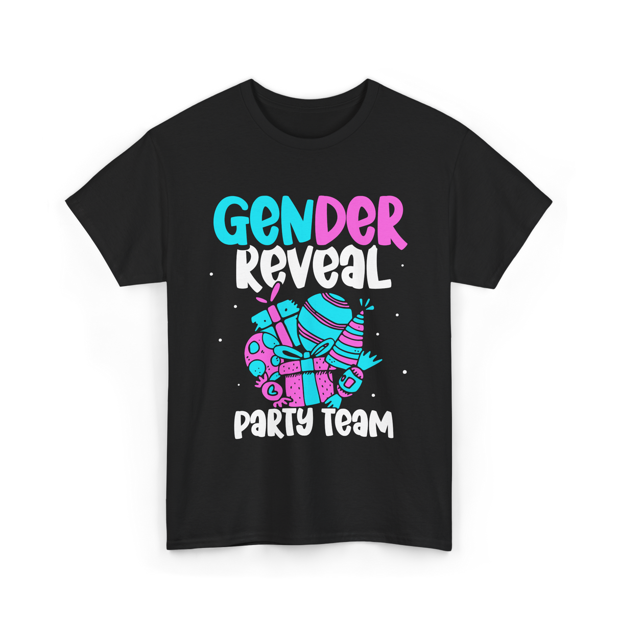 Gender Reveal Party Team T-Shirt - Black