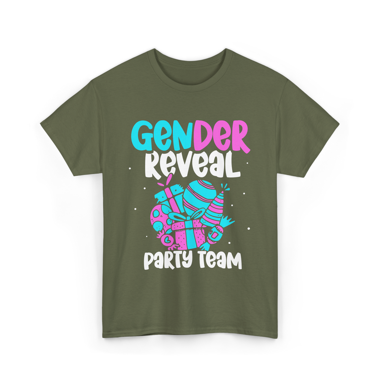 Gender Reveal Party Team T-Shirt - Military Green