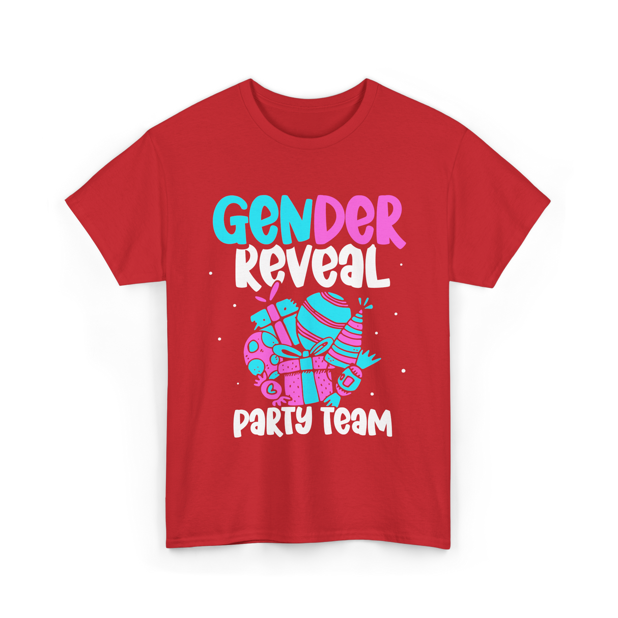 Gender Reveal Party Team T-Shirt - Red