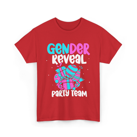 Gender Reveal Party Team T-Shirt - Red