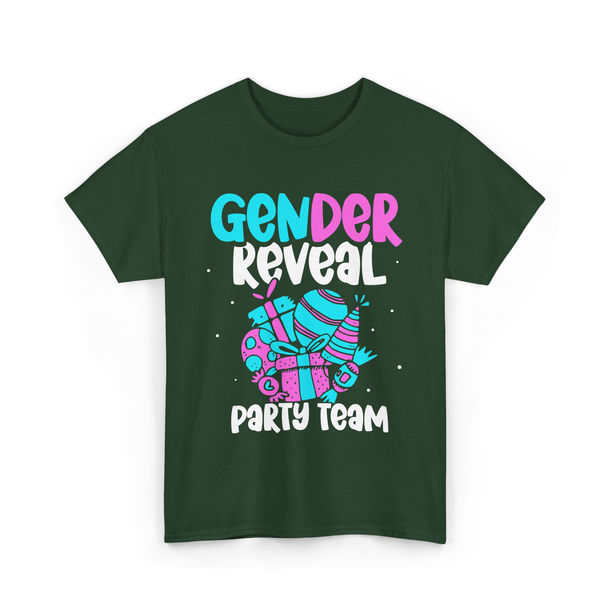 Gender Reveal Party Team T-Shirt - Forest Green