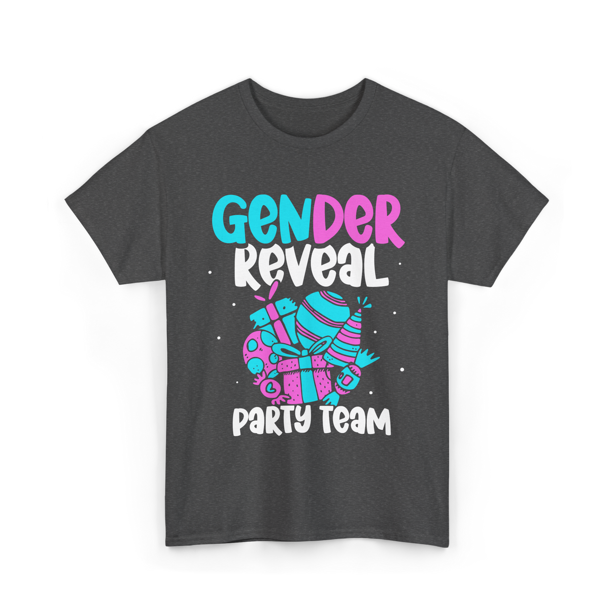 Gender Reveal Party Team T-Shirt - Dark Heather