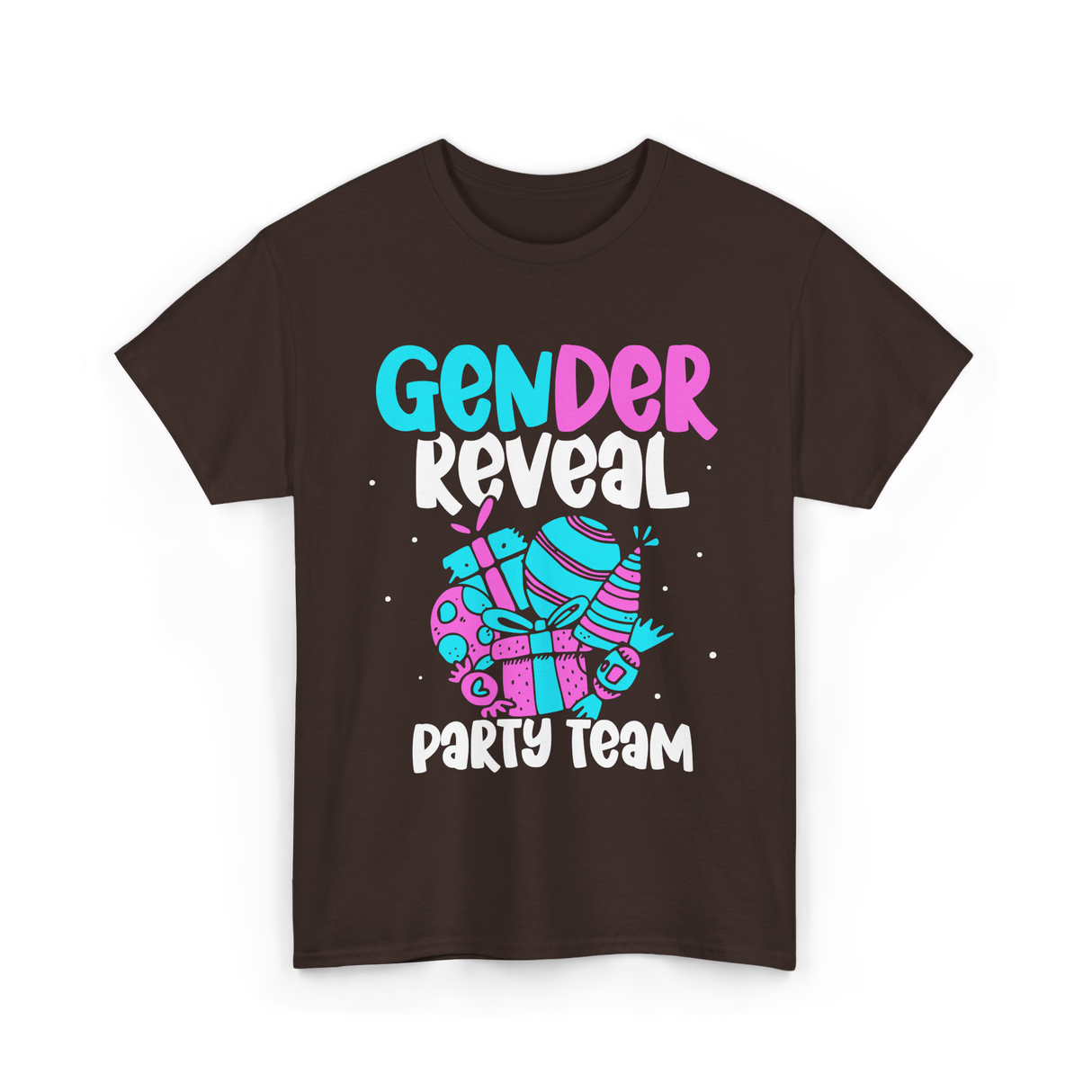 Gender Reveal Party Team T-Shirt - Dark Chocolate