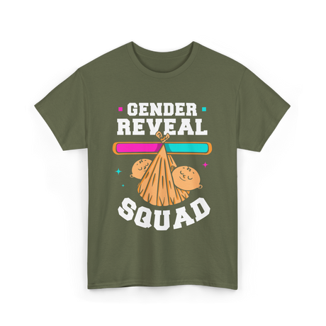 Gender Reveal Squad Gender Reveal T-Shirt - Military Green