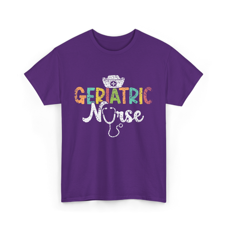 Geriatric Nurse Nursing Care T-Shirt - Purple