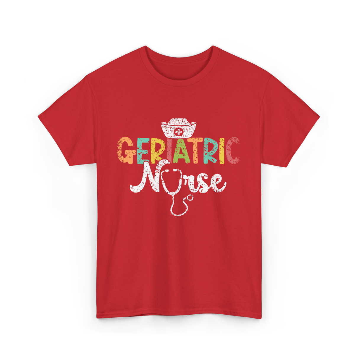 Geriatric Nurse Nursing Care T-Shirt - Red