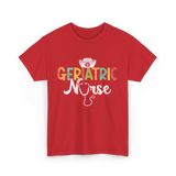 Geriatric Nurse Nursing Care T-Shirt - Red