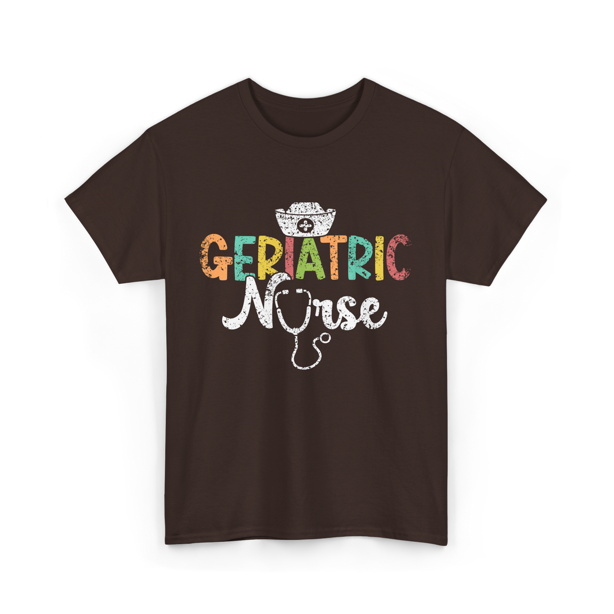 Geriatric Nurse Nursing Care T-Shirt - Dark Chocolate