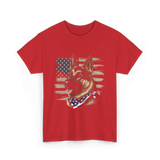 German Shepherd American Flag Dog Patriotic T-Shirt - Red