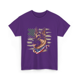 German Shepherd American Flag Dog Patriotic T-Shirt - Purple