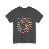 German Shepherd American Flag Dog Patriotic T-Shirt - Dark Heather