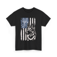 German Shepherd American Flag Patriotism T-Shirt - Black