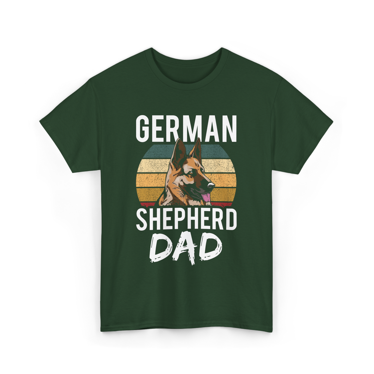 German Shepherd Dad Dog Dad T-Shirt - Forest Green