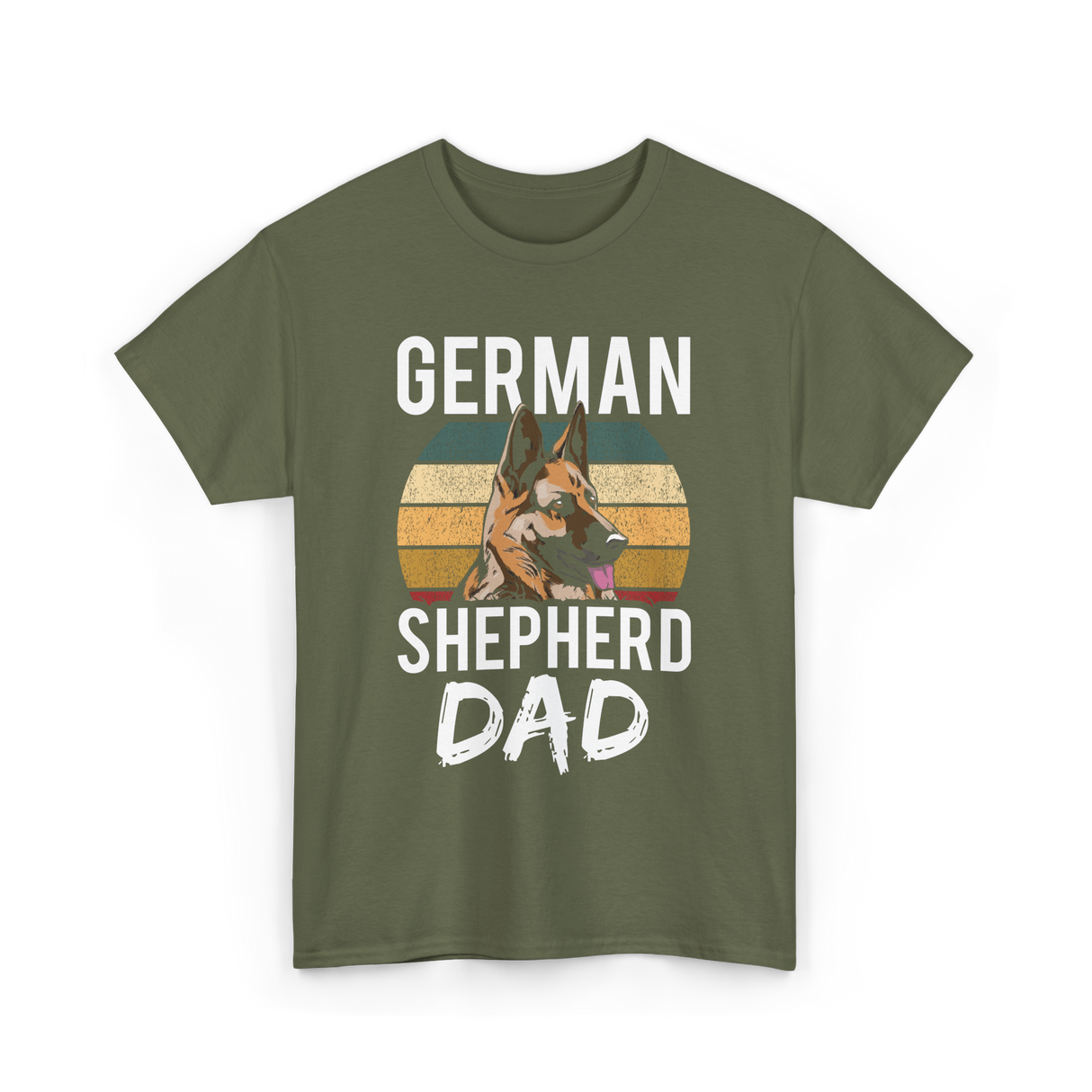 German Shepherd Dad Dog Dad T-Shirt - Military Green