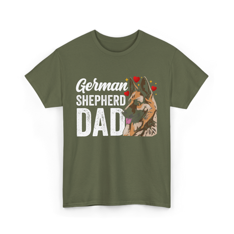 German Shepherd Dad Pet T-Shirt - Military Green