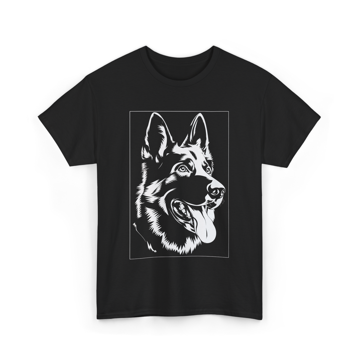 German Shepherd Dog Silhouette T-Shirt - Black