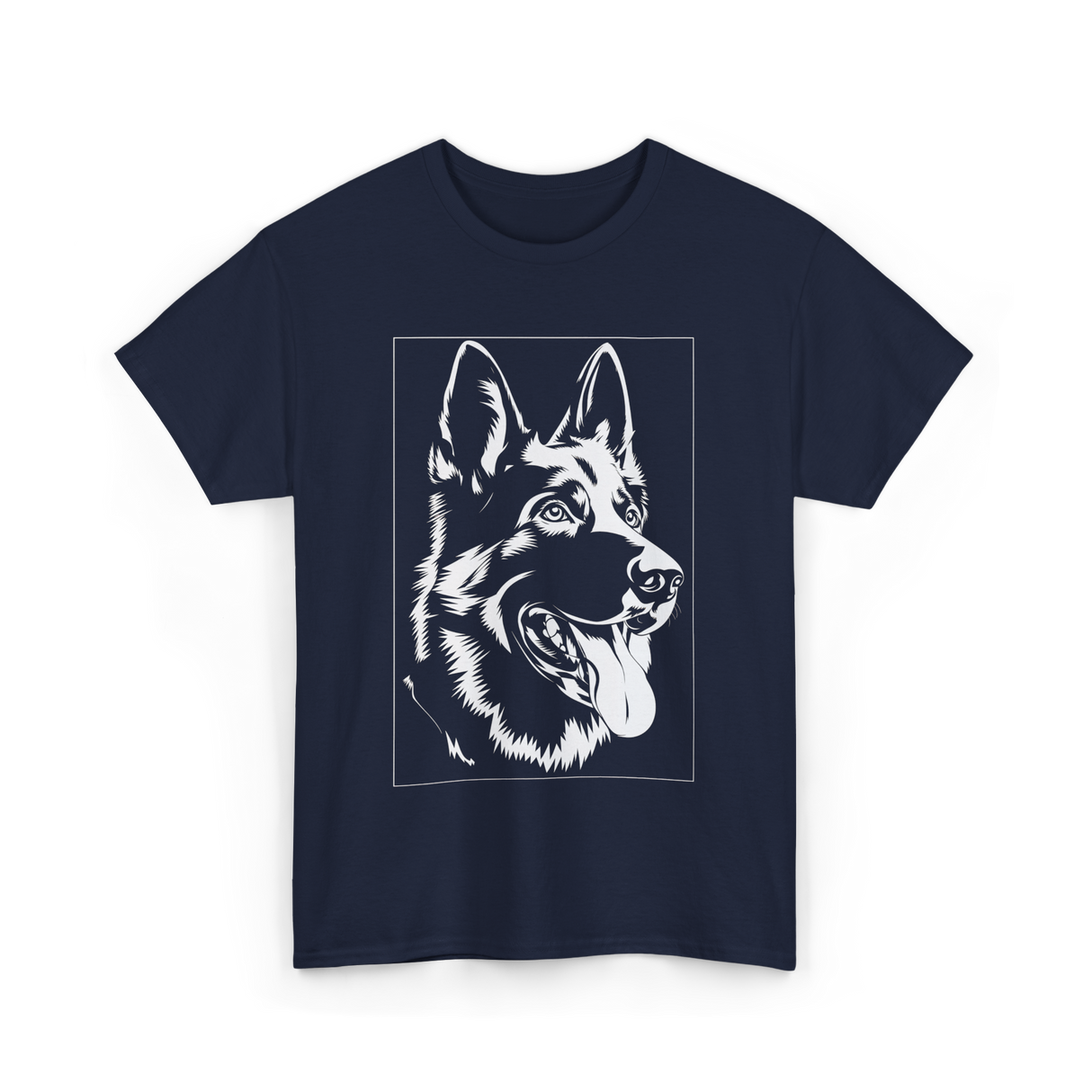 German Shepherd Dog Silhouette T-Shirt - Navy