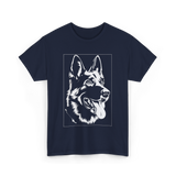 German Shepherd Dog Silhouette T-Shirt - Navy