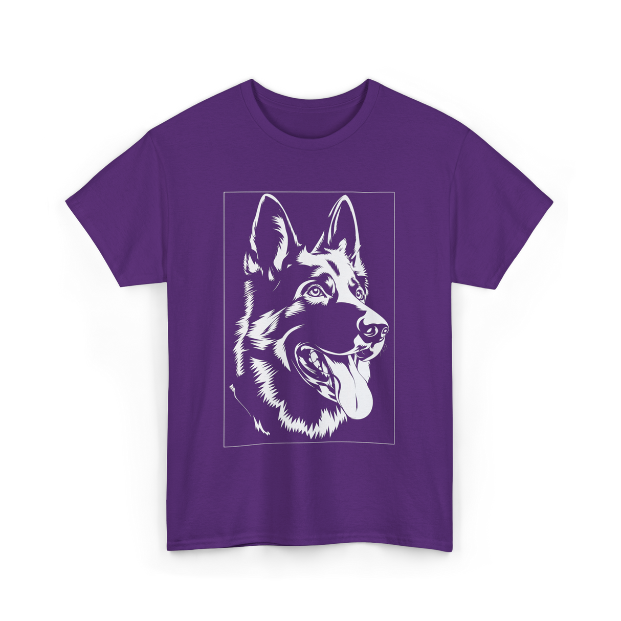 German Shepherd Dog Silhouette T-Shirt - Purple