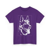 German Shepherd Dog Silhouette T-Shirt - Purple