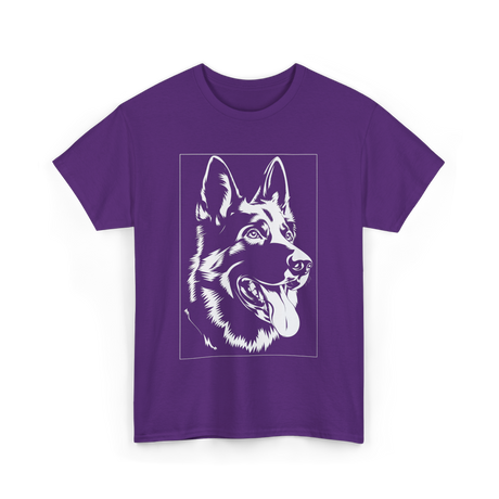 German Shepherd Dog Silhouette T-Shirt - Purple