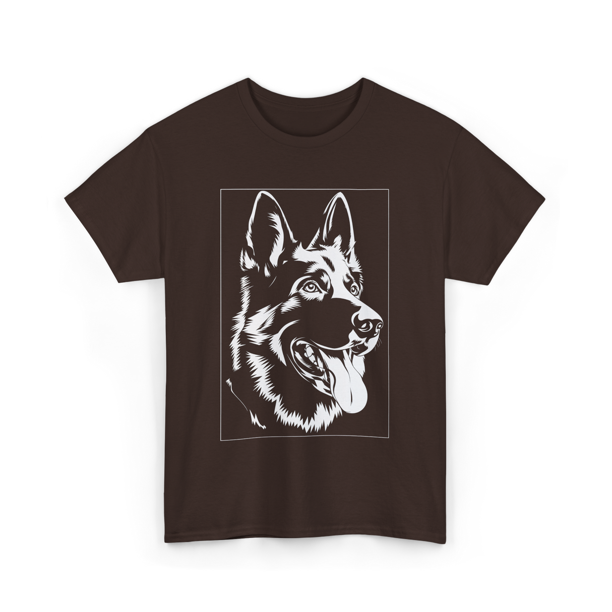 German Shepherd Dog Silhouette T-Shirt - Dark Chocolate