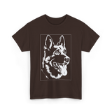 German Shepherd Dog Silhouette T-Shirt - Dark Chocolate