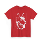 German Shepherd Dog Silhouette T-Shirt - Red